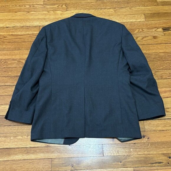 Stafford Mens Blazer Jacket Size 40S Gray Solid Poly Wool 2 Button Sport Coat - Picture 7 of 7